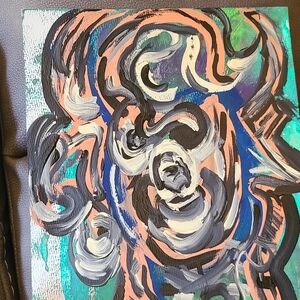 Vibrant Abstract Canvas Art in Black, White, and Green